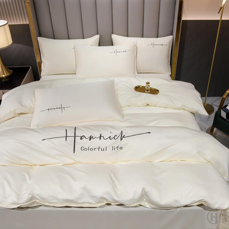 60S繡花款水洗冰絲床包組 床單 天絲床包 床包四件組 枕頭套 單人床包 雙人床包 枕頭套 床罩 被套 北歐風素色床包