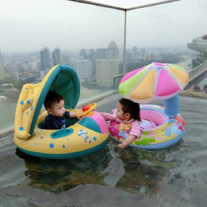兒童游泳圈 加厚腋下座圈0-3-5歲嬰幼兒小孩泳圈寶寶遮陽坐圈