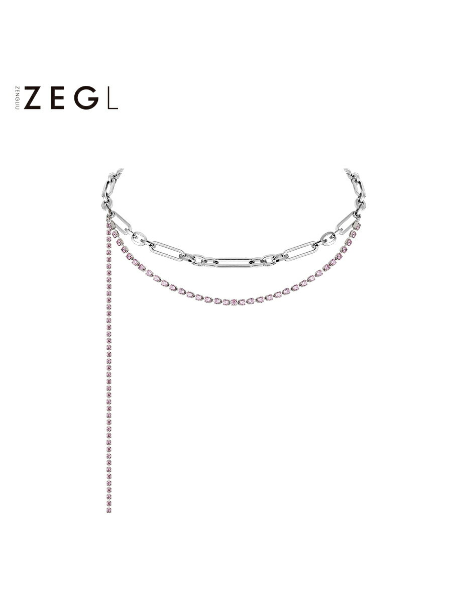 ZEGL雙層鏈條項鏈女輕奢小眾設計感ins鎖骨鏈毛衣鏈2022年新款潮
