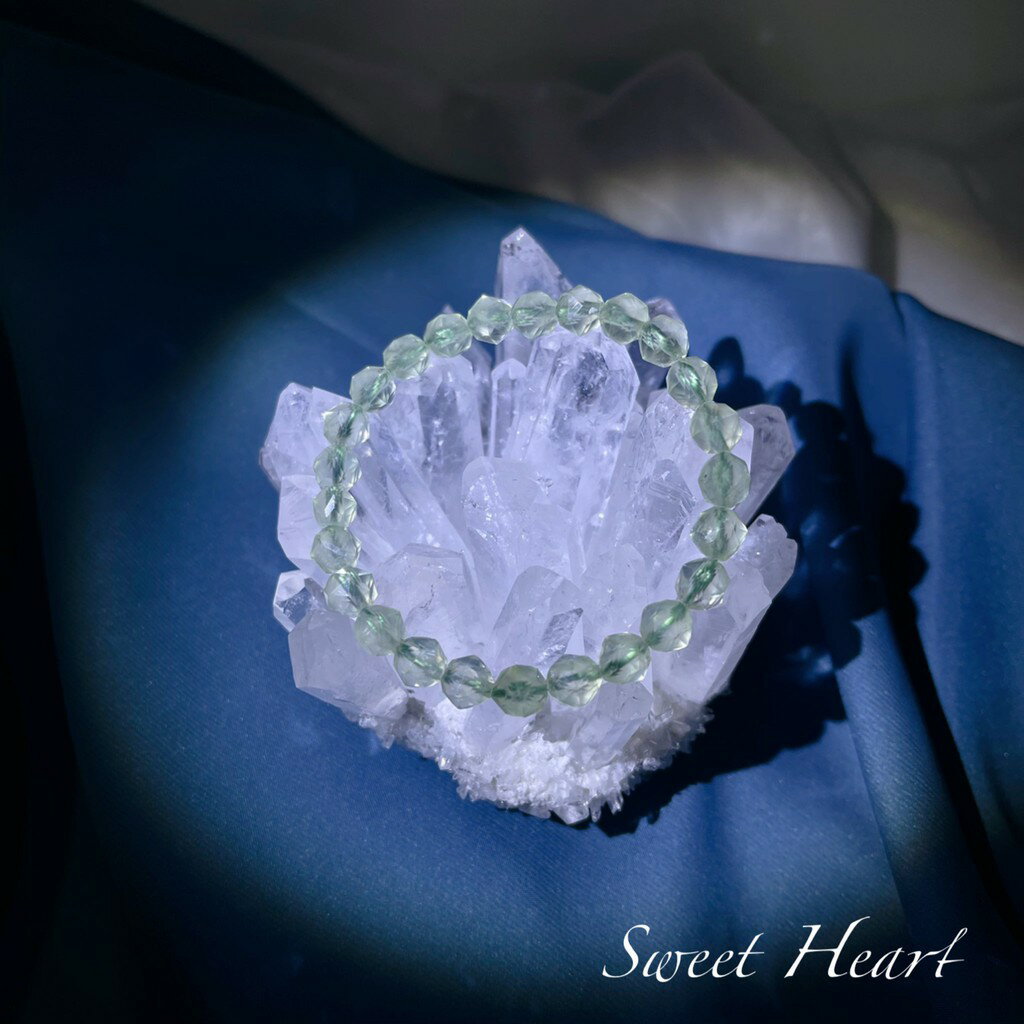 Sweet Heart 田芯好物精選 💯現貨 財富寶石 天然 葡萄石 手鍊 多角切割對應心輪 平和 氣場 明晰 思維 1