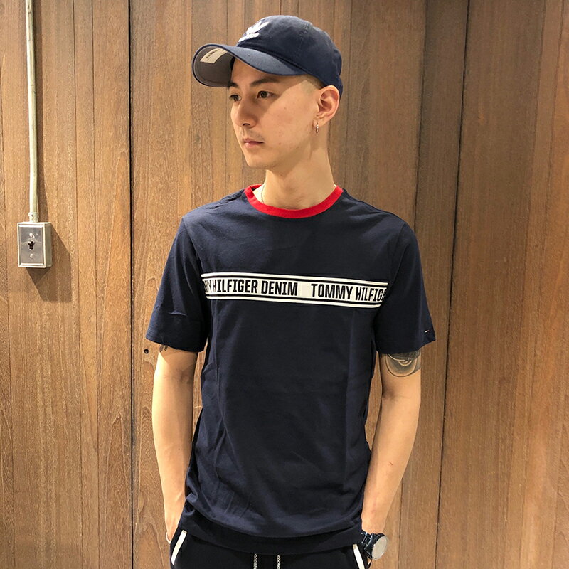 美國百分百【全新真品】Tommy Hilfiger DENIM T恤 TH T-shirt 短袖 短T 深藍 S號 AQ24
