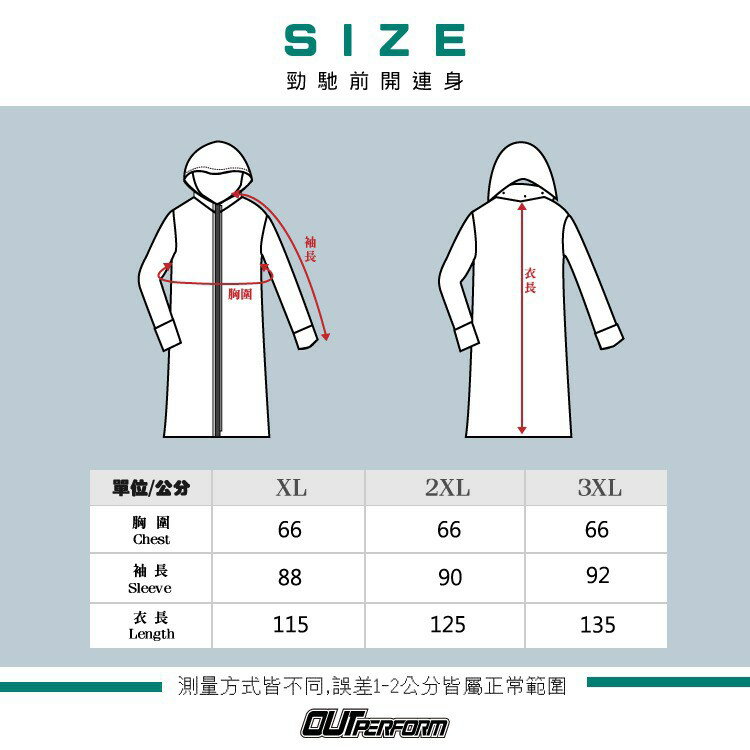 【奧德蒙直營】勁馳率性連身式雨衣-Outperform(直營) 6