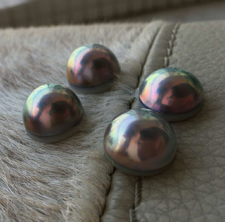 天然海水馬貝珍珠裸珠子15-16mm炫彩珍珠戒指 珍珠吊墜珍珠耳釘 3