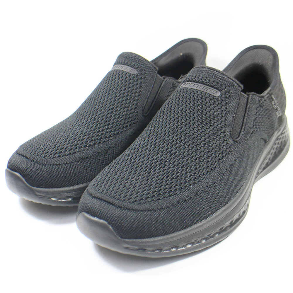 新品上市 SKECHERS 男款 ARCHFIT SLIP-INS 足弓支撐瞬穿 健走鞋 休閒運動鞋 210887BBK 黑色[陽光樂活] (F1)