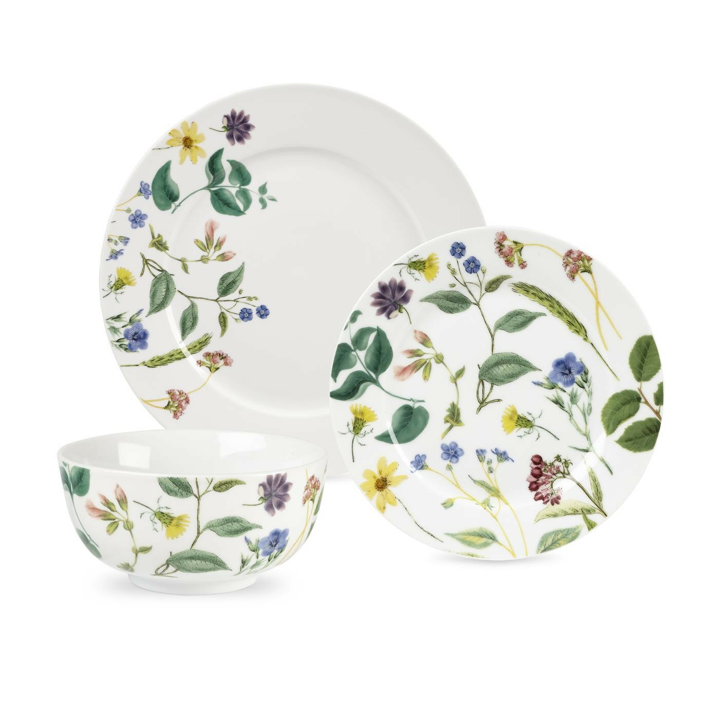 12件餐具碗盤組禮盒-花卉