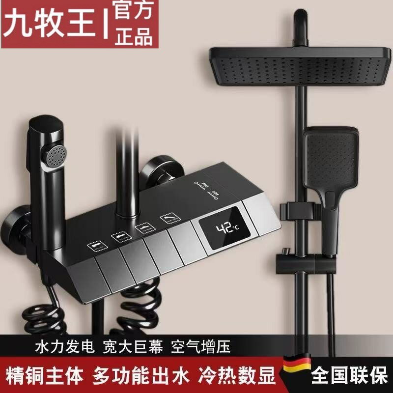 {可打統編 保固一年}淋浴花灑套裝全銅淋浴器花灑家用恒溫增壓衛浴噴頭浴室淋雨水龍頭 0