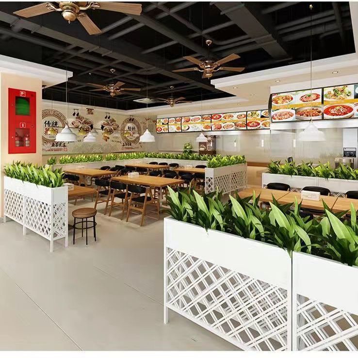 【最低價】【公司貨】防腐木碳化隔斷花架室內餐廳裝飾置物架實木網格花槽圍欄柵欄戶外 6