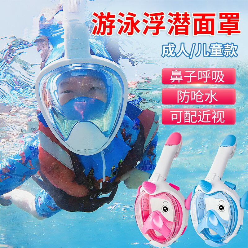 {臺灣公司貨 可打統編}Anyoo浮潛三寶潛水面罩全乾式呼吸器套裝成人兒童游泳鏡浮潛裝備