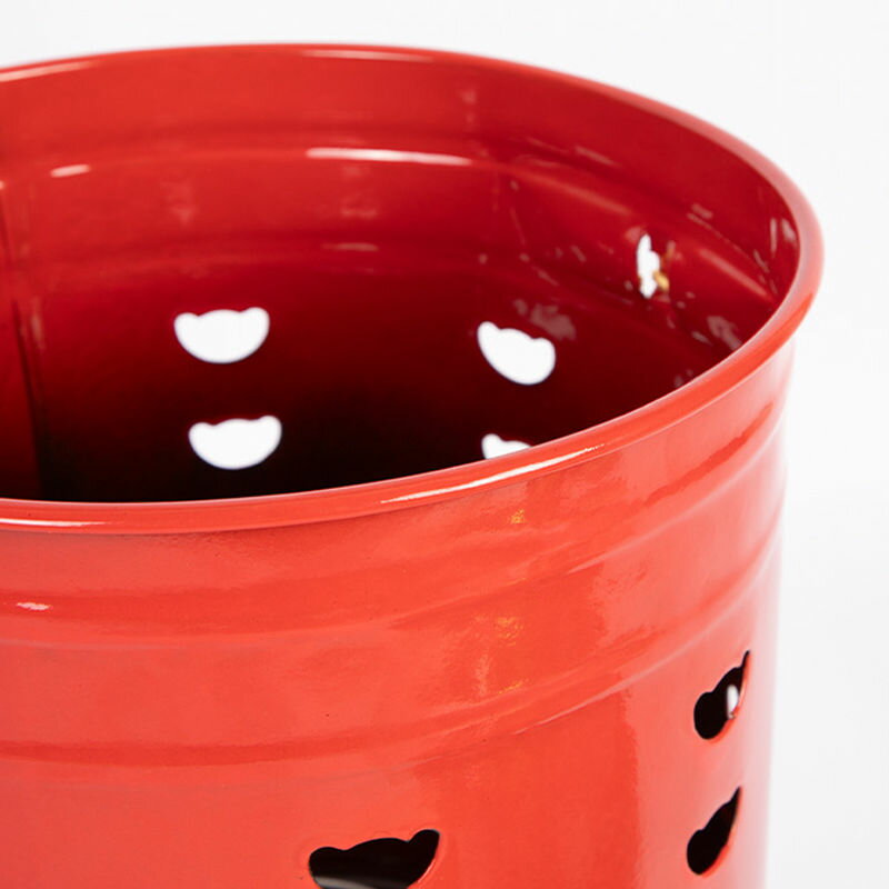 燒紙桶燒金桶 聚寶盆家用搪瓷桶紅桶耐高溫不怕燒升級加厚燒金桶元寶火盆鐵桶 5