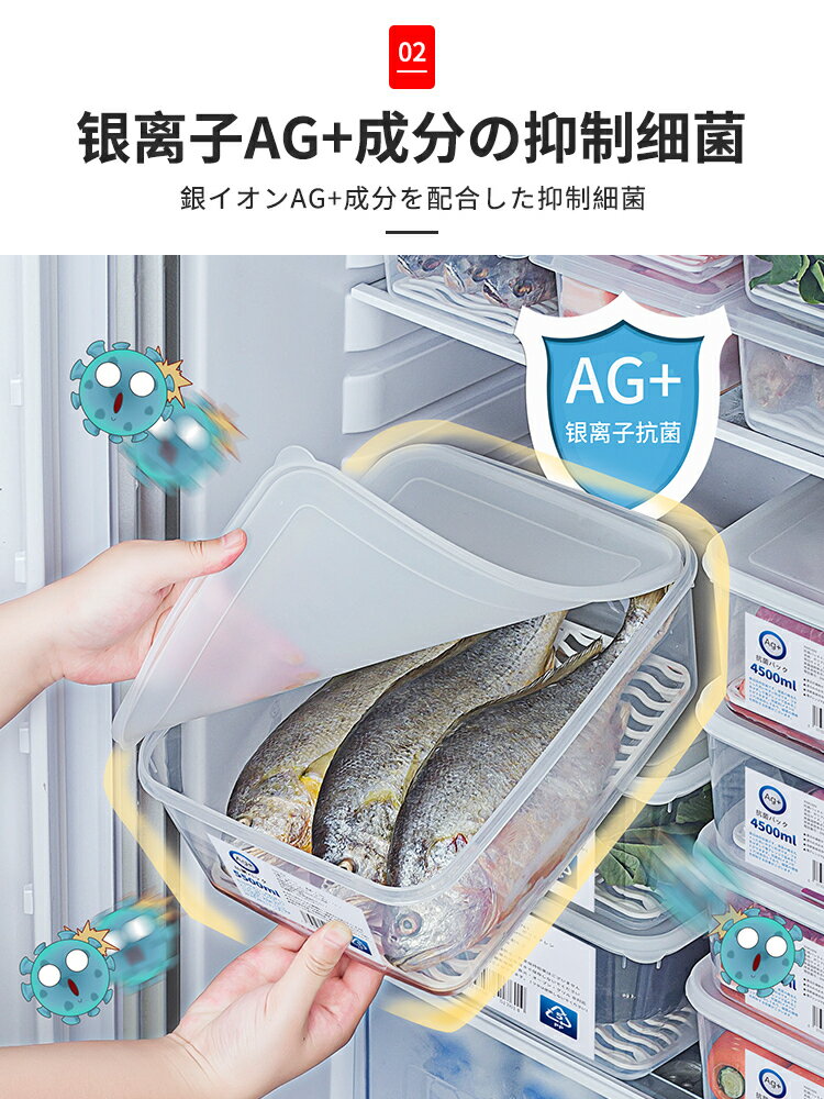 日本冰箱冷凍室抗菌保鮮盒食品級專用雙開門冰櫃儲物整理收納盒子【淘夢屋】