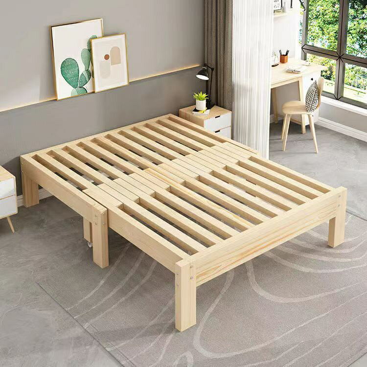 實木床 伸縮床小戶型沙發床可抽拉單人榻榻米推拉兩用床板 床架多功能實木折疊床 午休沙發床 折疊床