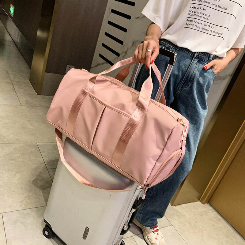 網紅短途行李包女大容量手提旅行包travel bag干濕分離健身包