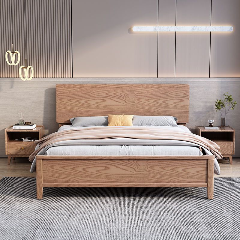 北歐白蠟木實木床1.8米雙人主臥婚床現代簡約大小戶型1.5米單人床