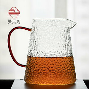 大容量公道杯玻璃加厚分茶器大號日式錘紋公杯茶海耐熱茶具