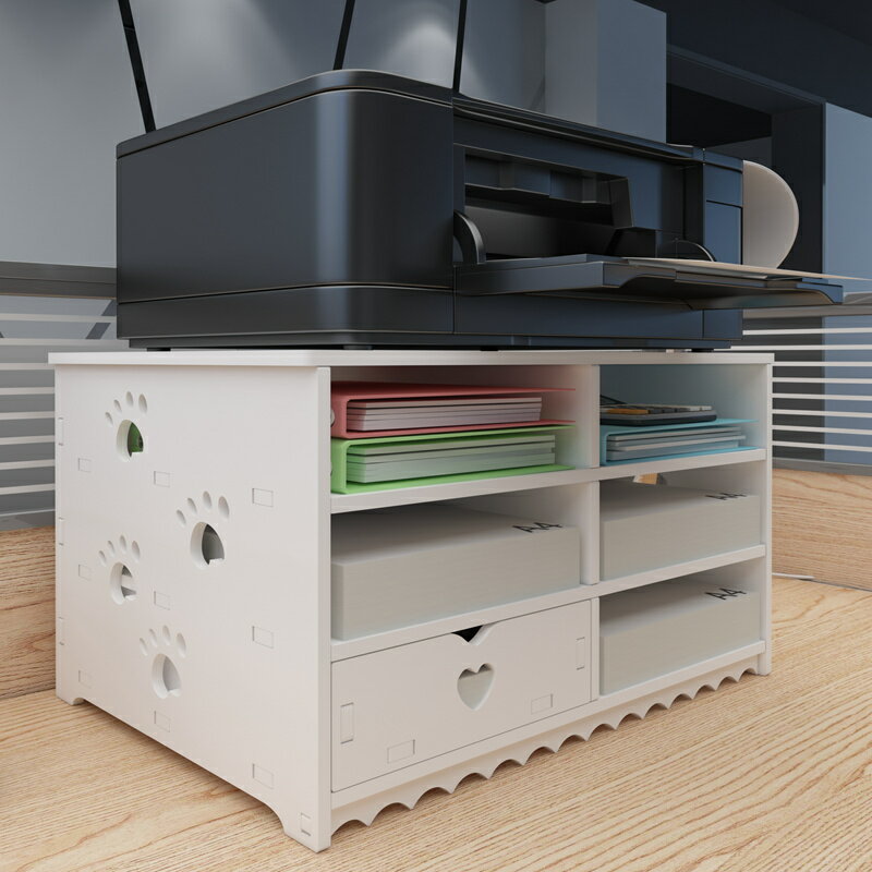 複印機架 印表機架 打印機架 打印機架子辦公桌面A4文件票據收納櫃放復印機置物架多層增高支架『KLG0001』