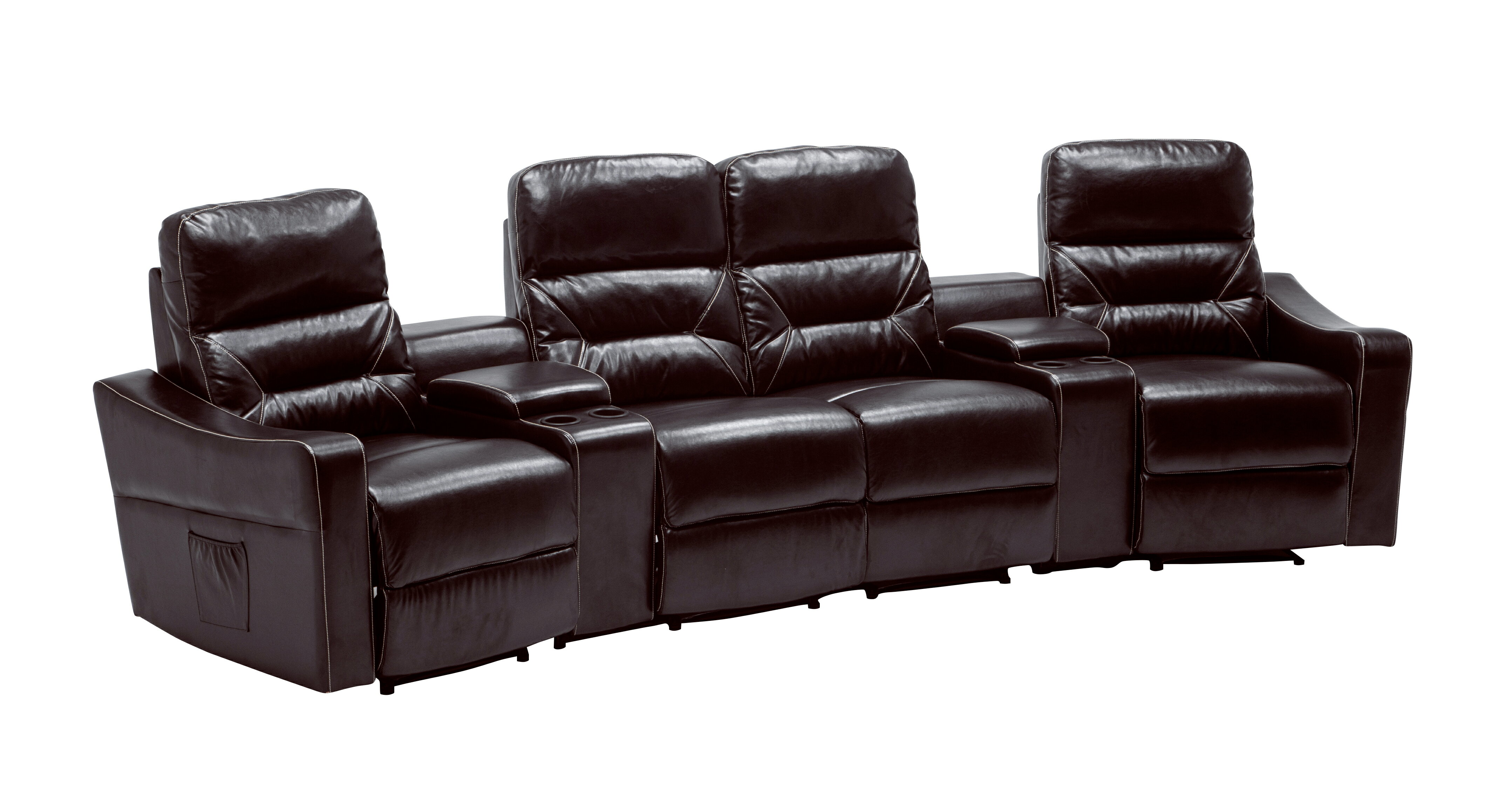 heated leather reclining sofa