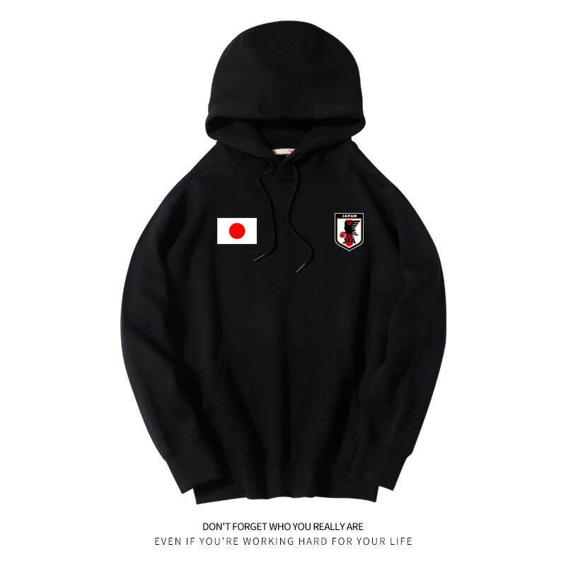 日本Japan國家隊世界杯足球運動訓練服秋冬寬松連帽長袖套頭衛衣