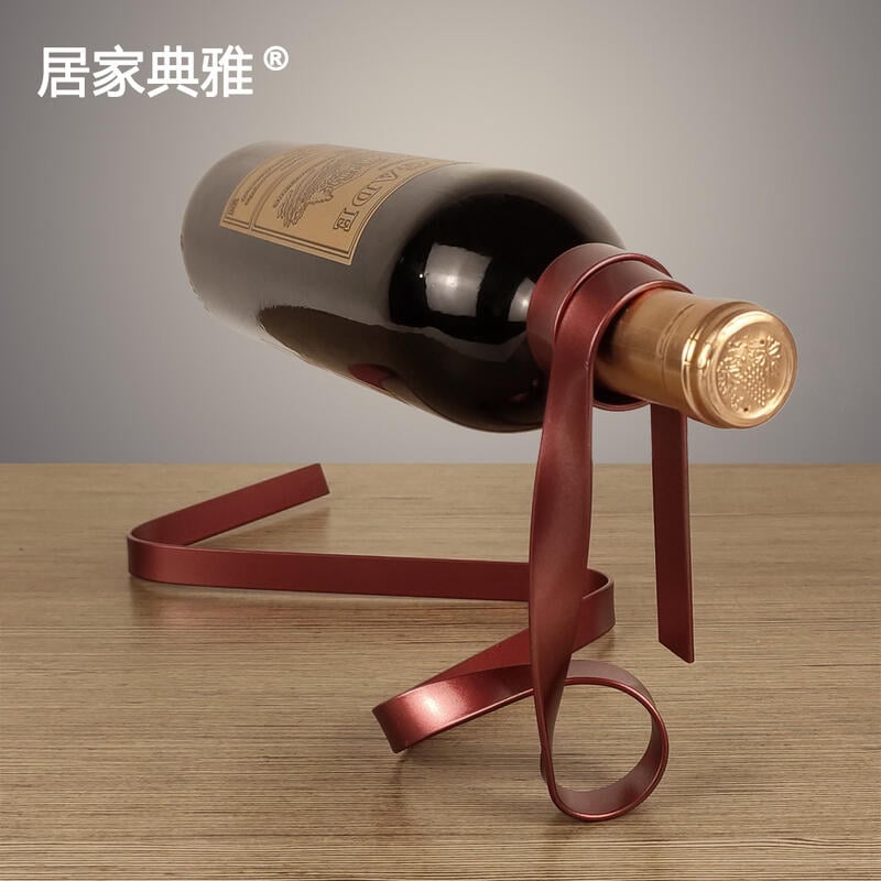 【可開發票】廠商出貨✅廠商出貨✅匯典專利 金屬絲帶懸浮擺件創意平衡紅酒架室內擺設現代家居禮品