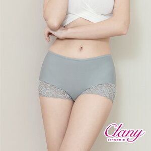 【可蘭霓Clany】台灣製平口無痕舒適蕾絲L-Q2XL加大尺碼內褲 2217-85 松石綠