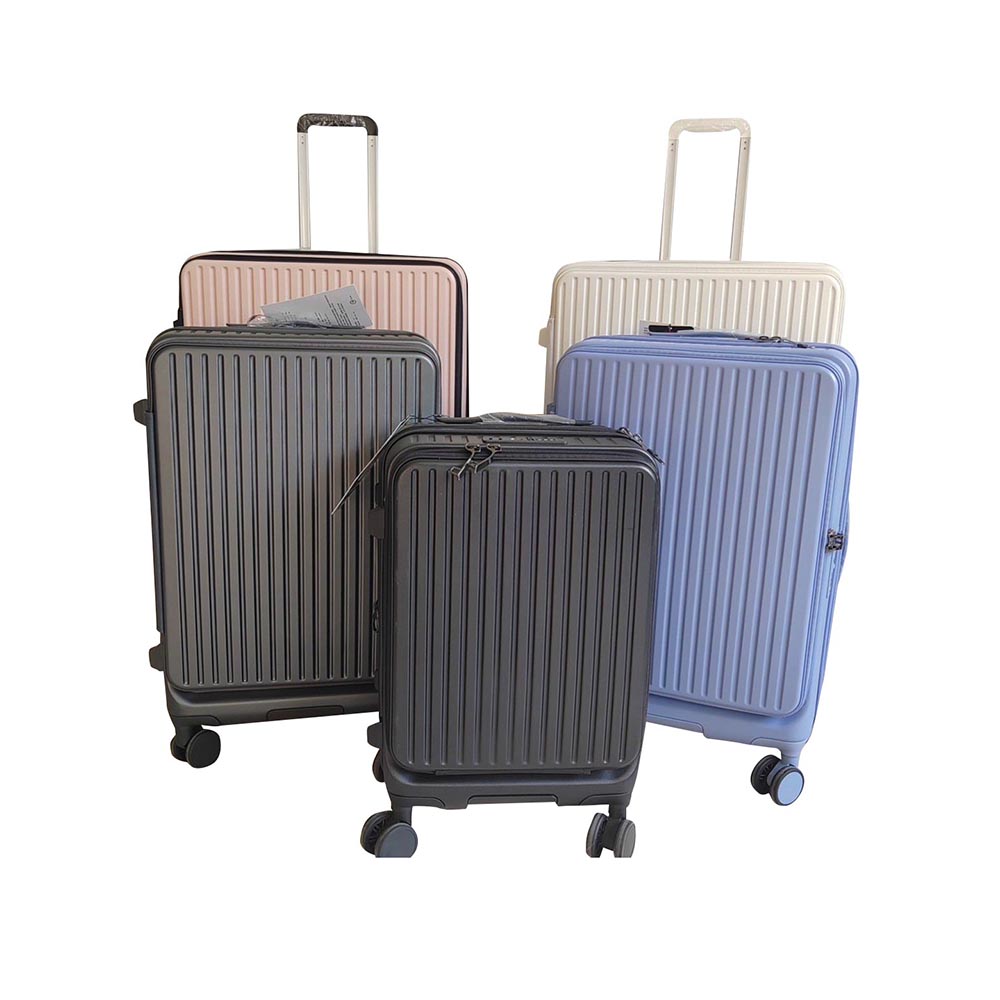 ~雪黛屋~BOTOLON 行李箱前開防爆加大拉鍊PC+ABS海關鎖360度飛機輪W272 0