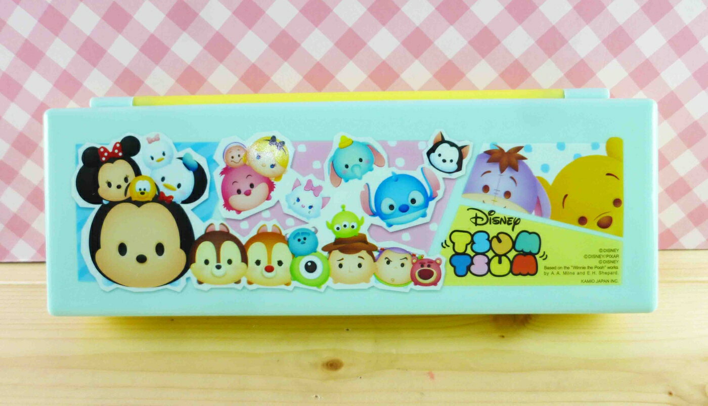 【震撼精品百貨】尼士尼Q版 tsum tsum 塑膠筆盒-黃綠 震撼日式精品百貨