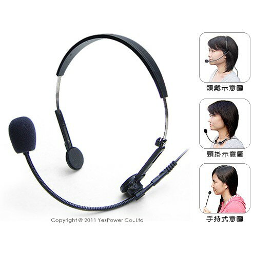 【來電優惠】AMP-1350P 導覽專用高感度頭戴式麥克風/頭戴、頸掛、手持三用/3.5mm接頭/台灣製造/適用各品牌