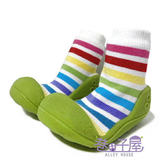 童款彩色條紋襪型學步鞋 襪鞋 寶寶鞋 [168] 綠【巷子屋】