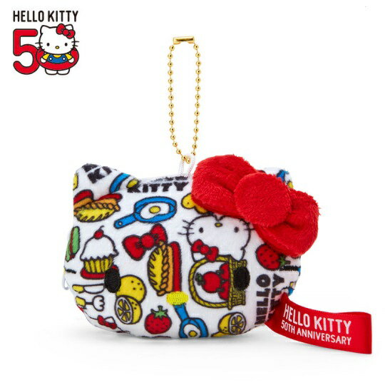 【震撼精品百貨】Hello Kitty 凱蒂貓~日本Sanrio三麗鷗 KITTY50週年零錢包吊飾-藍紅*58061
