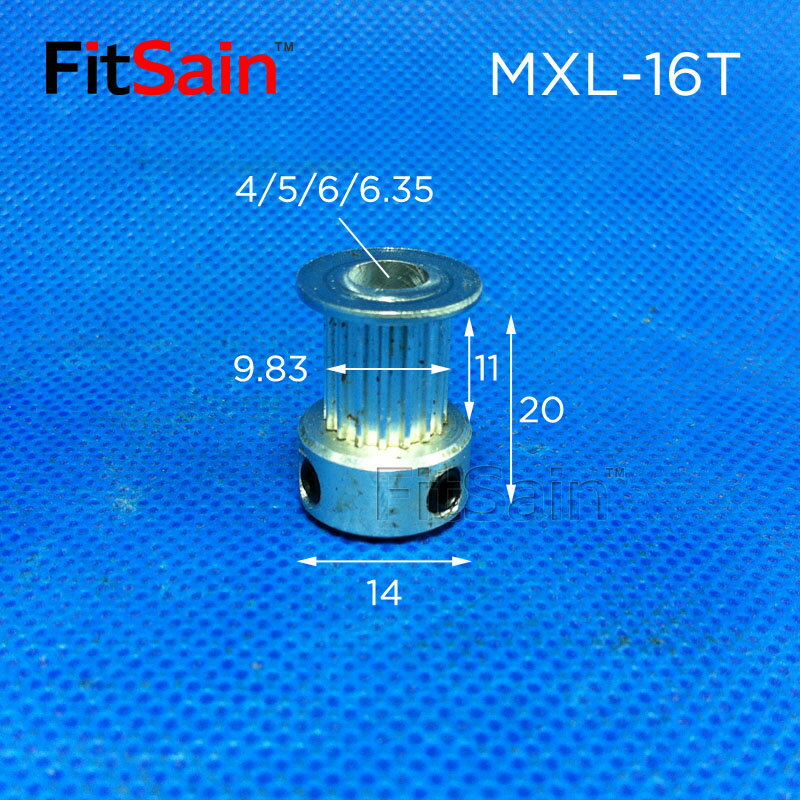 可開發票MXL帶寬10同步輪16齒皮帶輪步進電機中孔4-5-6-6.35