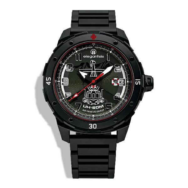 elegantsis 傑本尼氏 ELJO48MAS-ARG-8G03MA 空軍救護隊機械腕錶 黑x綠 45.5mm｜樂天領券現折★全館特惠中★指定刷卡回饋10%