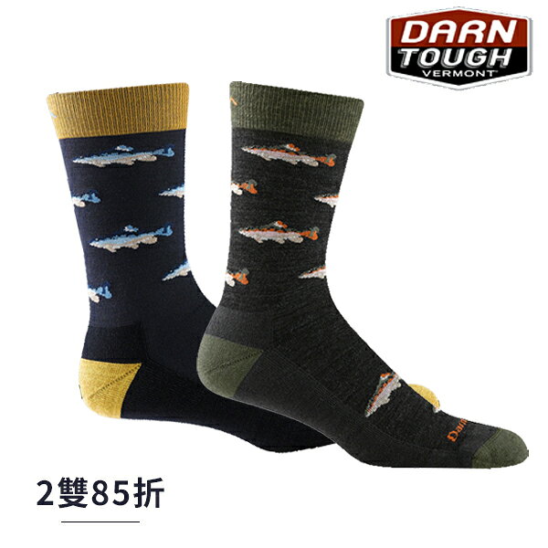 美國[DARN TOUGH]Men’s Spey Fly Crew 男款高筒美麗諾羊毛襪-飛魚款(2雙85折)美國製《長毛象休閒旅遊名店》
