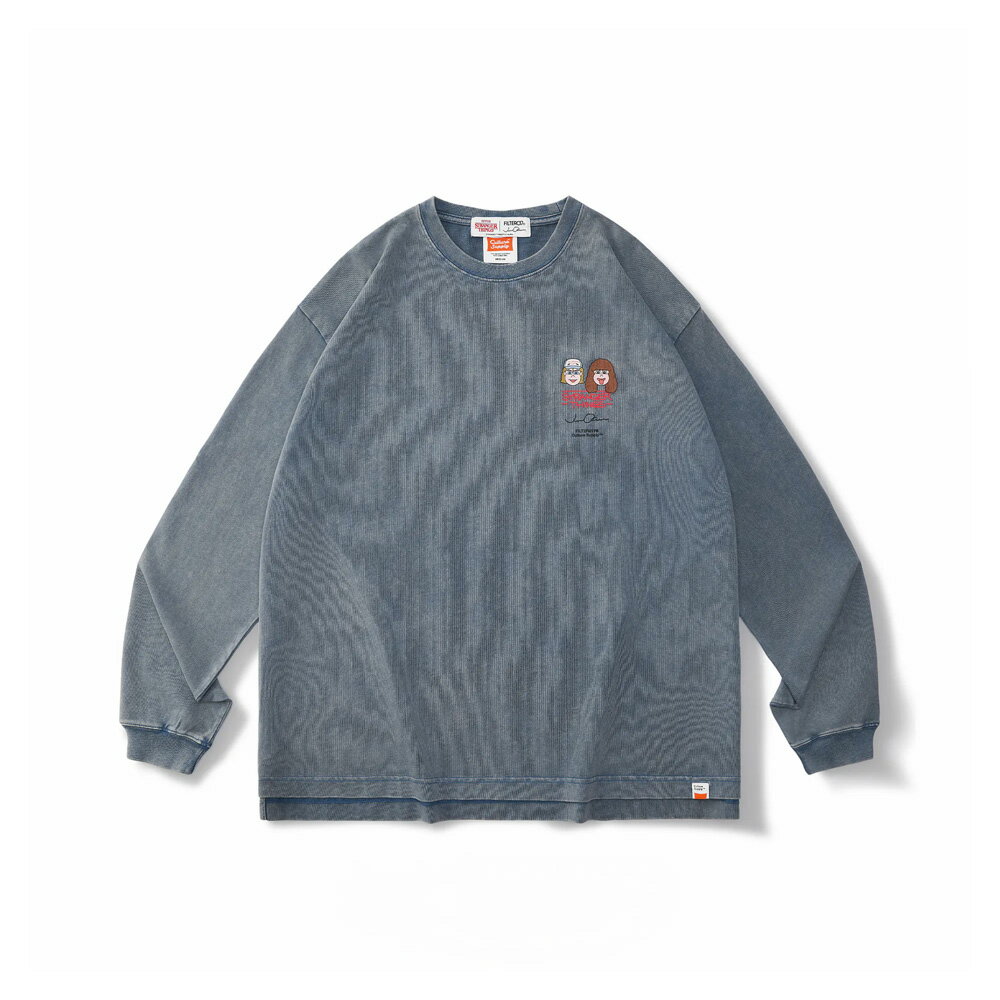FILTER017® X Stranger Things X Jun Oson 艾迪與達斯汀長T 灰藍 H8091