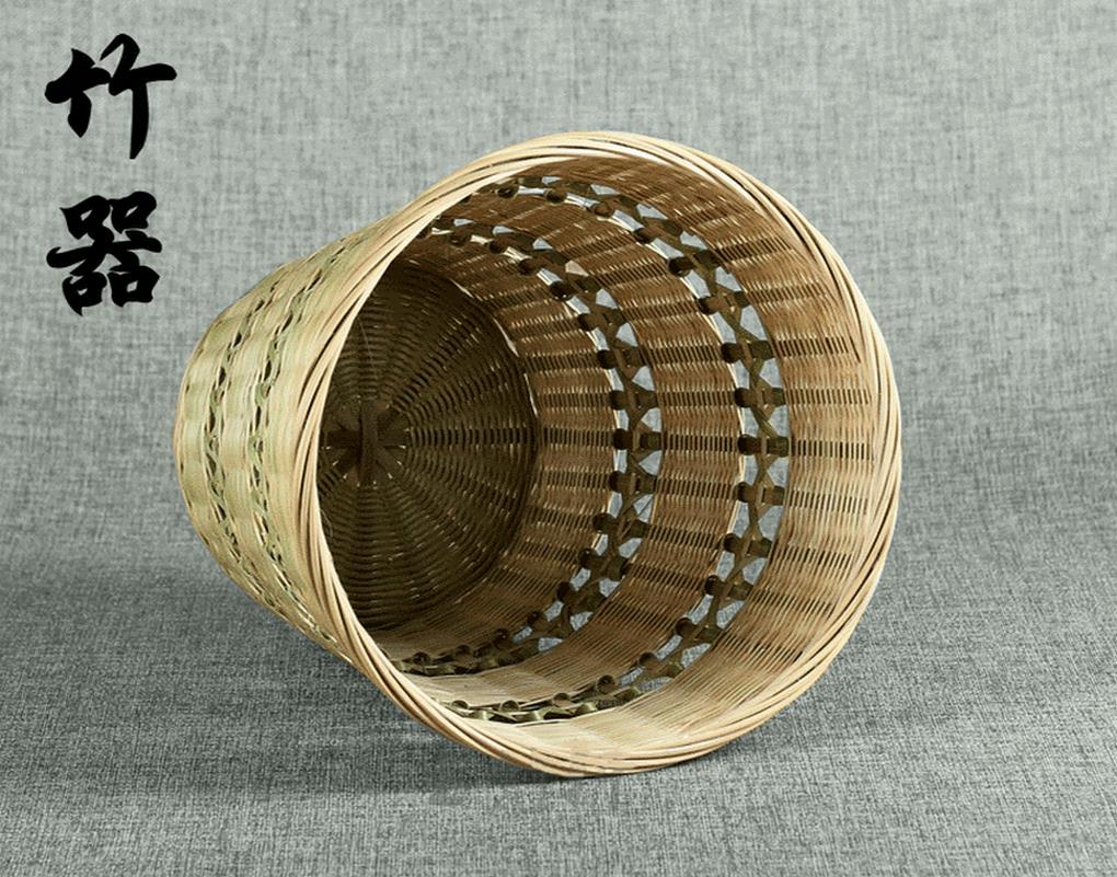 Thread 樣專用 竹籃子？ 竹製物 2 點 花器 古美術（竹籃花裝飾品