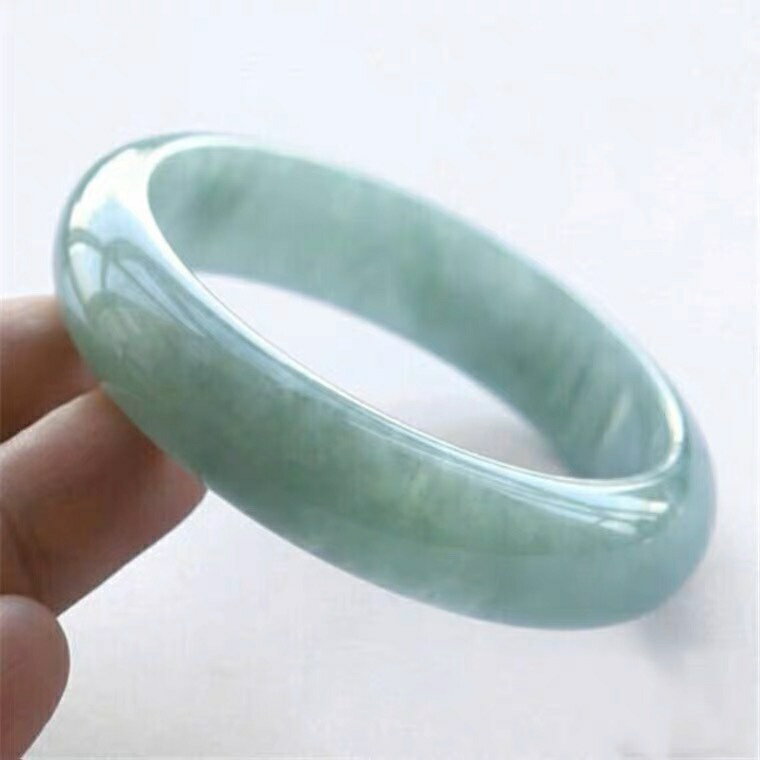 【現貨】緬甸翡翠手鐲冰糯種油青飄花玉手鐲女貴妃正圈玉鐲子玉石陽綠翡翠【北歐家居生活】