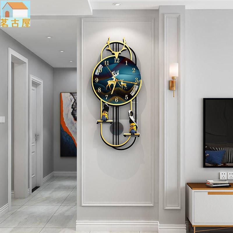 北歐輕奢創意掛鐘客廳家用玄關裝飾時鐘現代簡約藝術靜音掛錶