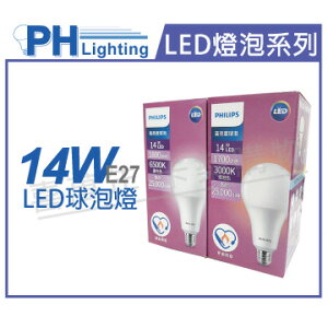 PHILIPS飛利浦 LED 14W 6500K 白光 E27 全電壓 A80 高亮度 節能球泡燈 _ PH520466