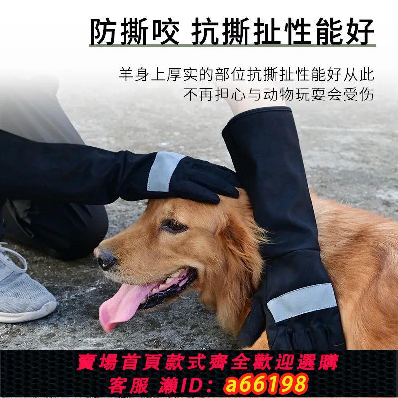 【臺灣公司 可開發票】防咬手套防狗咬貓咪防抓手套訓狗寵物訓練羊皮加厚防撕防抓撓手套