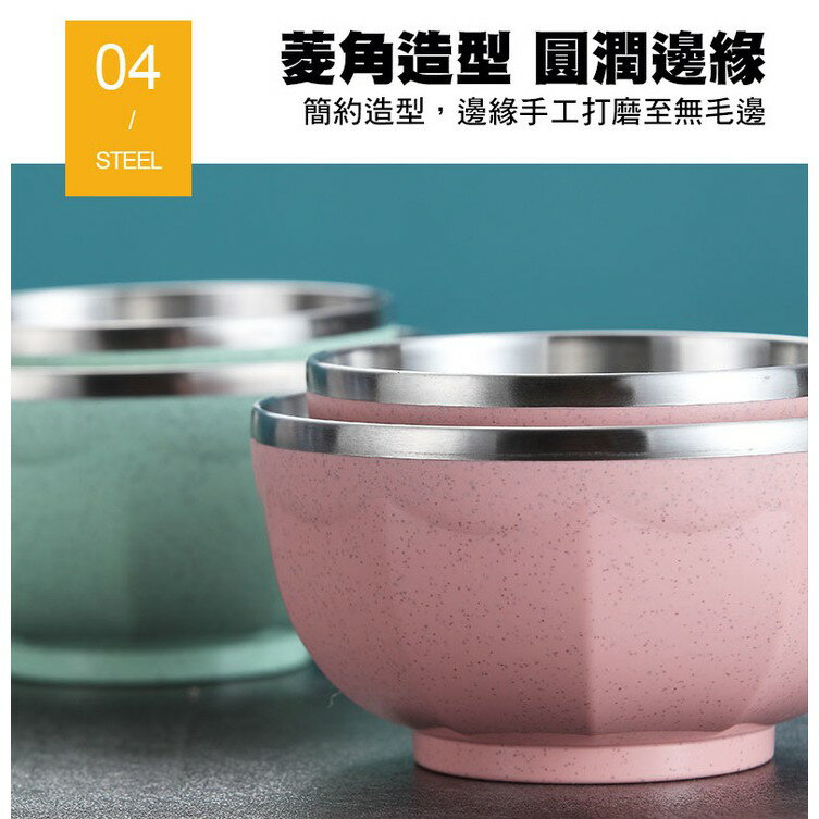 [現貨]304不鏽鋼 隔熱碗 不銹鋼碗 泡麵碗帶蓋 帶手柄不銹鋼餐具 雙層杯湯碗 304不鏽鋼雙層隔熱輕巧碗 4