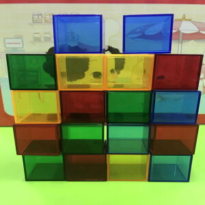 兒童透明方塊積木益智正方形蒙氏教具立方體幼兒園益智類玩具啟蒙