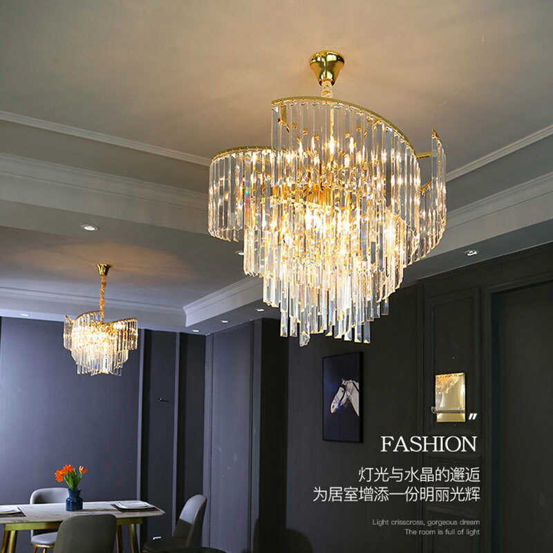 【免運/可開票】 臺灣公司 吊燈 床頭燈 餐廳吊燈 客廳吊燈 水晶吊燈 美式輕奢客廳水晶吊燈新款創意臥室燈飾現代簡約餐廳吊燈led燈具