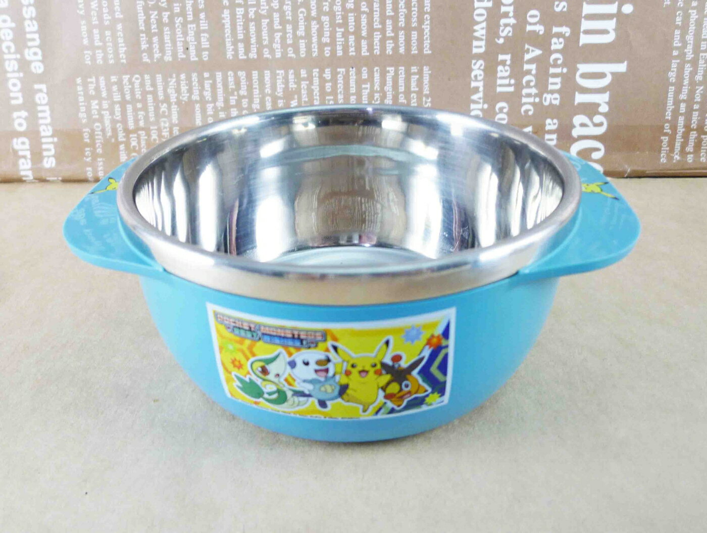 【震撼精品百貨】神奇寶貝 Pokemon 不鏽鋼碗-皮卡丘(藍) 震撼日式精品百貨