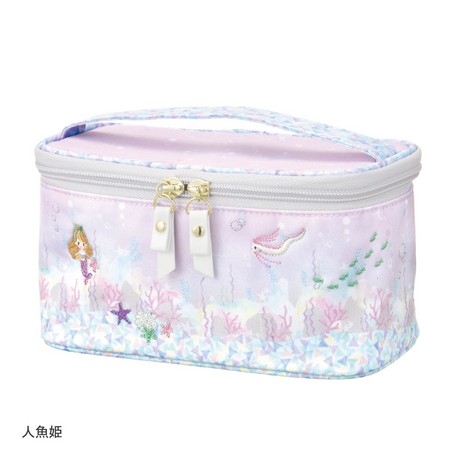 大賀屋 日貨 小美人魚 大化妝包 立體化裝包 收納包 盥洗包 旅行包 美人魚 迪士尼 包包 正版 J00014876