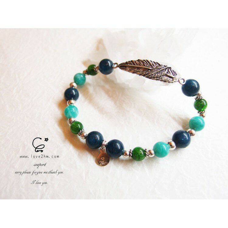 祕密花園/藍磷灰石/鉻透輝石/天河石/水晶手鍊/925銀/ [晶晶工坊-love2hm]