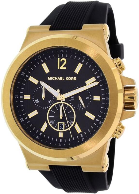 『Marc Jacobs旗艦店』美國代購 Michael Kors 金色矽膠錶帶男士經典計時腕錶