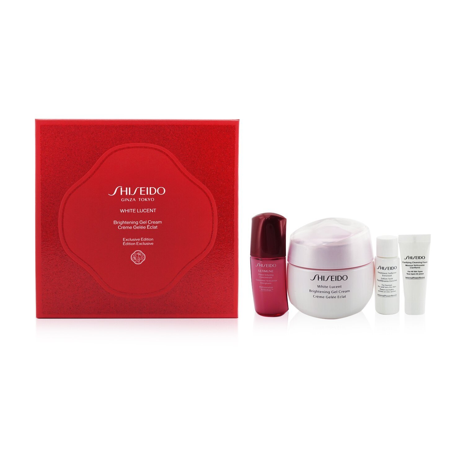 資生堂 Shiseido - 美透白假日套裝：啫喱霜 50ml + 潔面泡沫 5ml + 柔膚水 7ml + 超強濃縮液 10ml