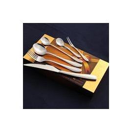 【餐具套裝-西餐-全不銹鋼-6件禮盒裝】歐式高檔出口 英文原裝帶禮盒(牛排刀、主餐叉、主餐勺、飲料攪拌勺、咖啡勺、水果叉)-8001014