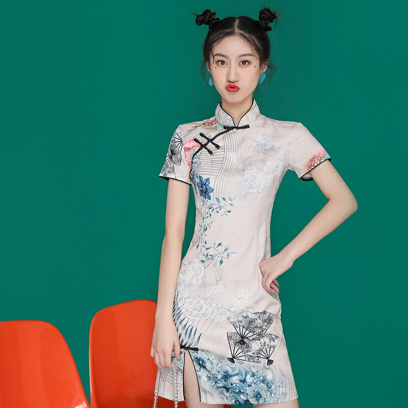新款中國風優雅性感國潮改良旗袍少女年輕款復古小個子連衣裙