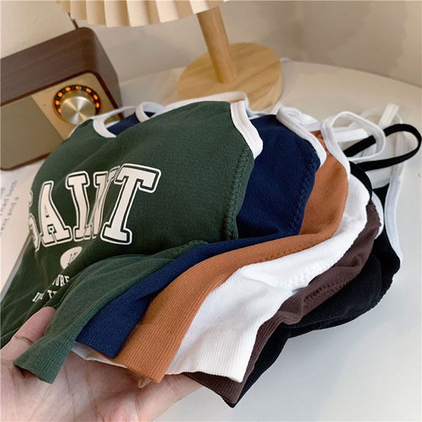 ANNAS 韓國 有罩杯 短版背心 細肩帶 罩杯 胸墊 免穿內衣 棉質 性感 露肚 休閒運動 辣妹跳舞 顯瘦 大胸 特價 7