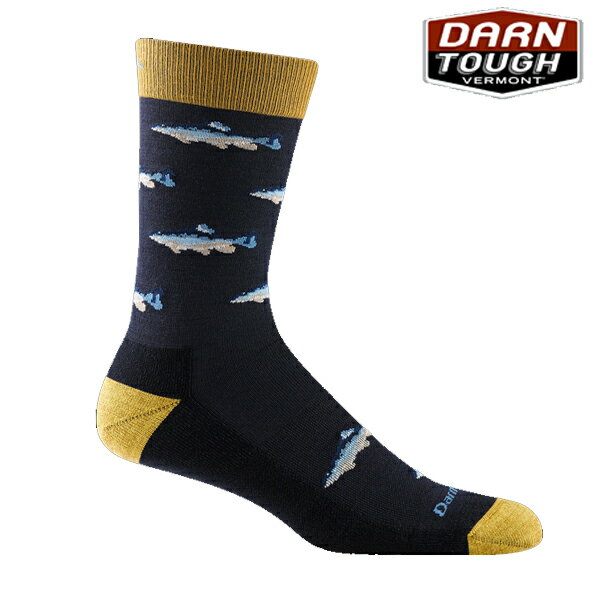 美國[DARN TOUGH]Men’s Spey Fly Crew 男款高筒美麗諾羊毛襪-飛魚款(單雙)美國製《長毛象休閒旅遊名店》