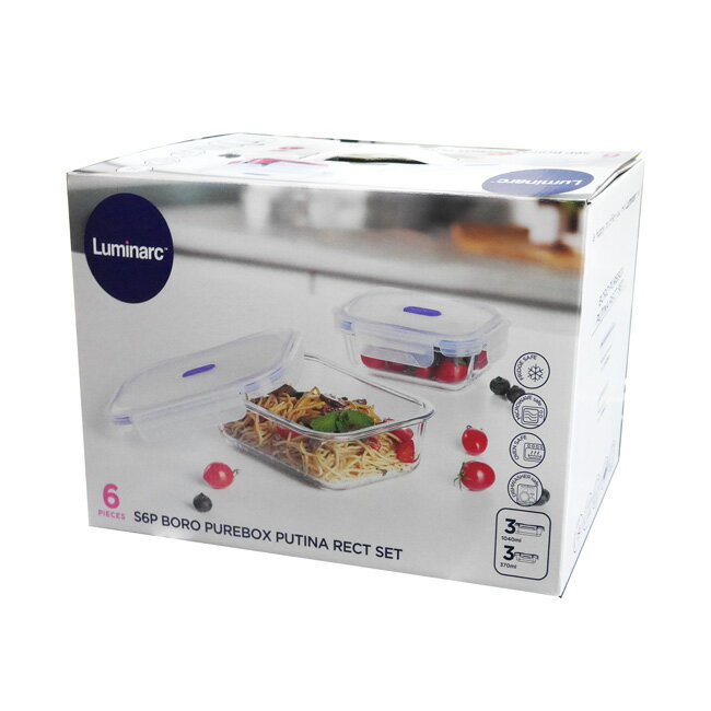 Luminarc 樂美雅微波保鮮盒6入組含蓋 SP-2410